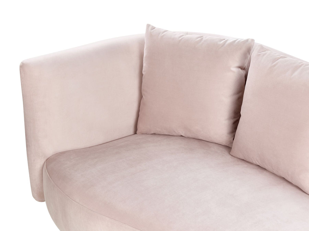 Chaumont Left Hand Velvet Chaise Lounge Pink