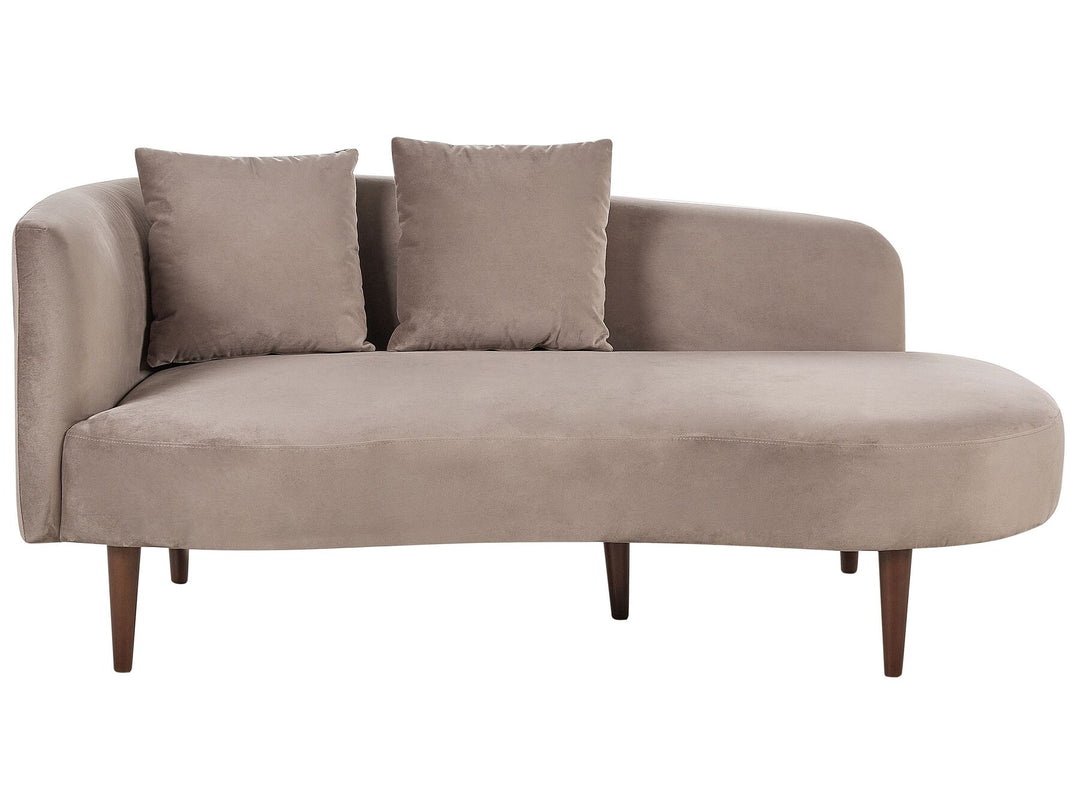 Chaumont Left Hand Velvet Chaise Lounge Taupe