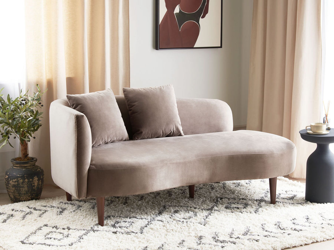 Chaumont Left Hand Velvet Chaise Lounge Taupe