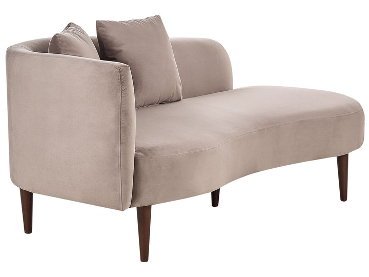 Chaumont Left Hand Velvet Chaise Lounge Taupe