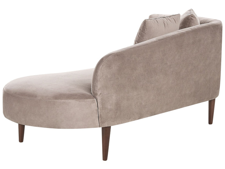 Chaumont Left Hand Velvet Chaise Lounge Taupe