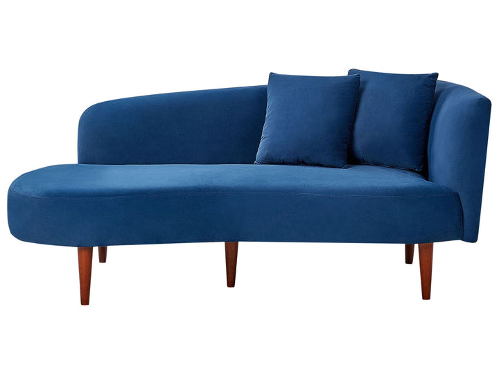 Chaumont Right Hand Velvet Chaise Lounge Blue