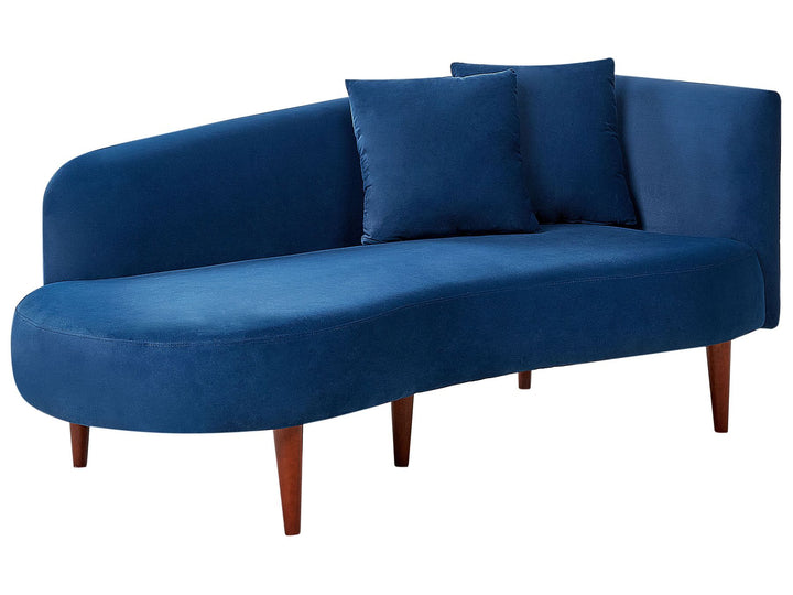 Chaumont Right Hand Velvet Chaise Lounge Blue