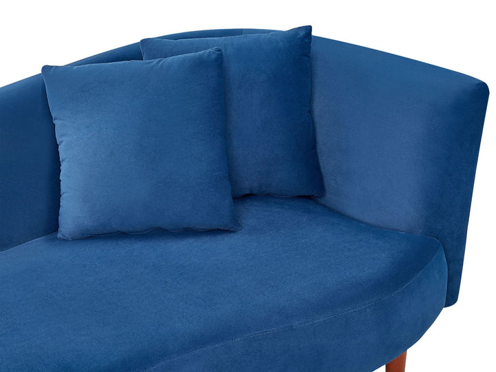 Chaumont Right Hand Velvet Chaise Lounge Blue