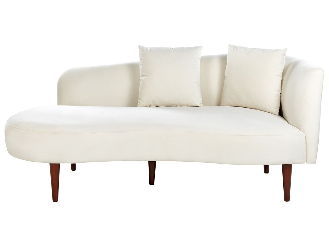 Chaumont Right Hand Velvet Chaise Lounge Cream