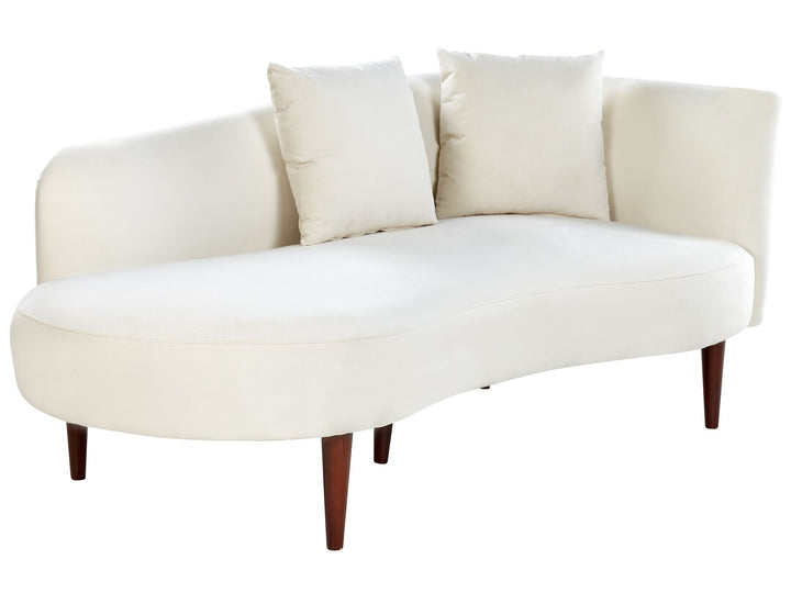 Chaumont Right Hand Velvet Chaise Lounge Cream