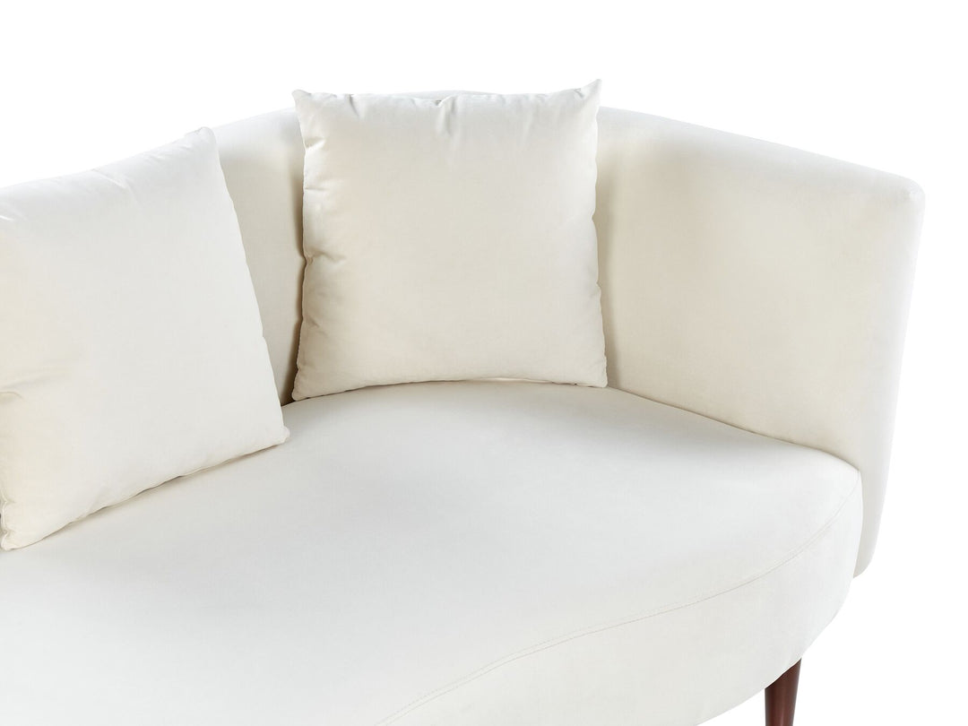 Chaumont Right Hand Velvet Chaise Lounge Cream