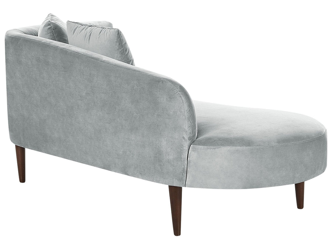 Chaumont Right Hand Velvet Chaise Lounge Light Grey