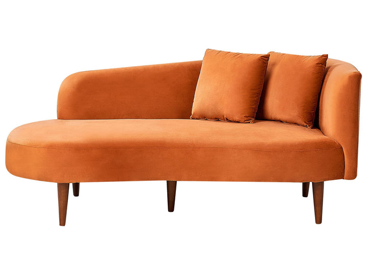 Chaumont Right Hand Velvet Chaise Lounge Orange