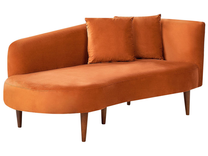 Chaumont Right Hand Velvet Chaise Lounge Orange