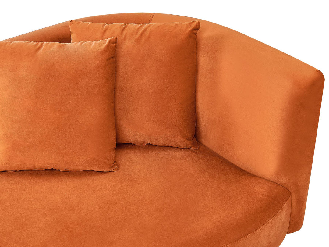 Chaumont Right Hand Velvet Chaise Lounge Orange