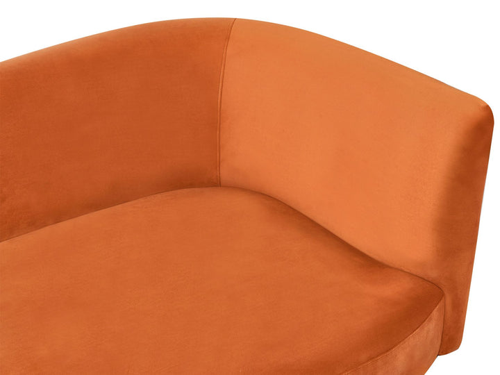 Chaumont Right Hand Velvet Chaise Lounge Orange