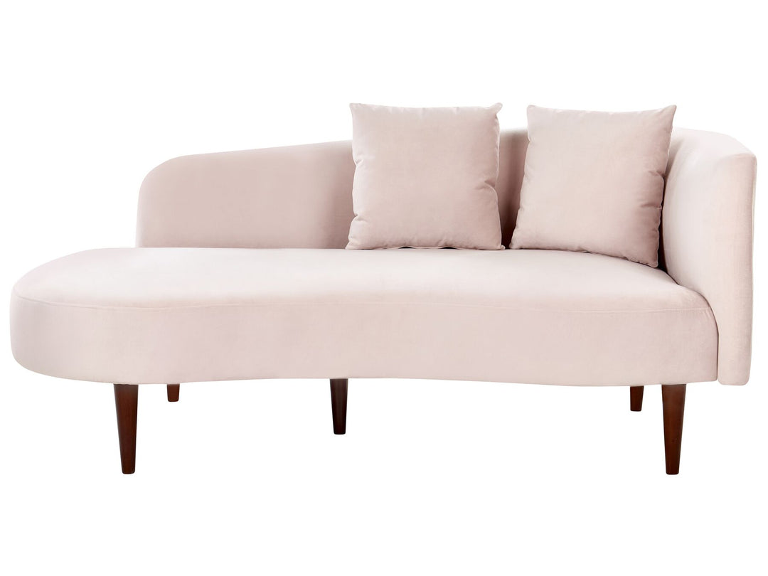 Chaumont Right Hand Velvet Chaise Lounge Pink