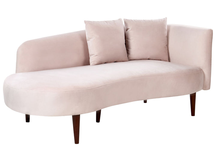 Chaumont Right Hand Velvet Chaise Lounge Pink