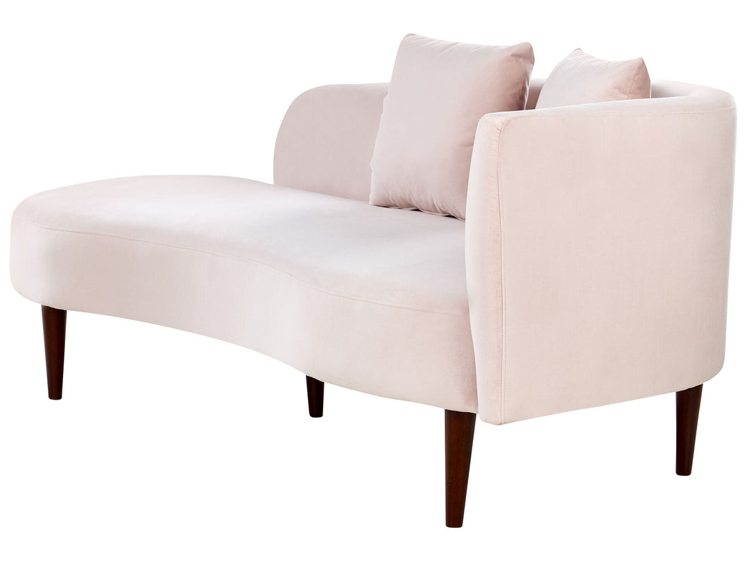 Chaumont Right Hand Velvet Chaise Lounge Pink