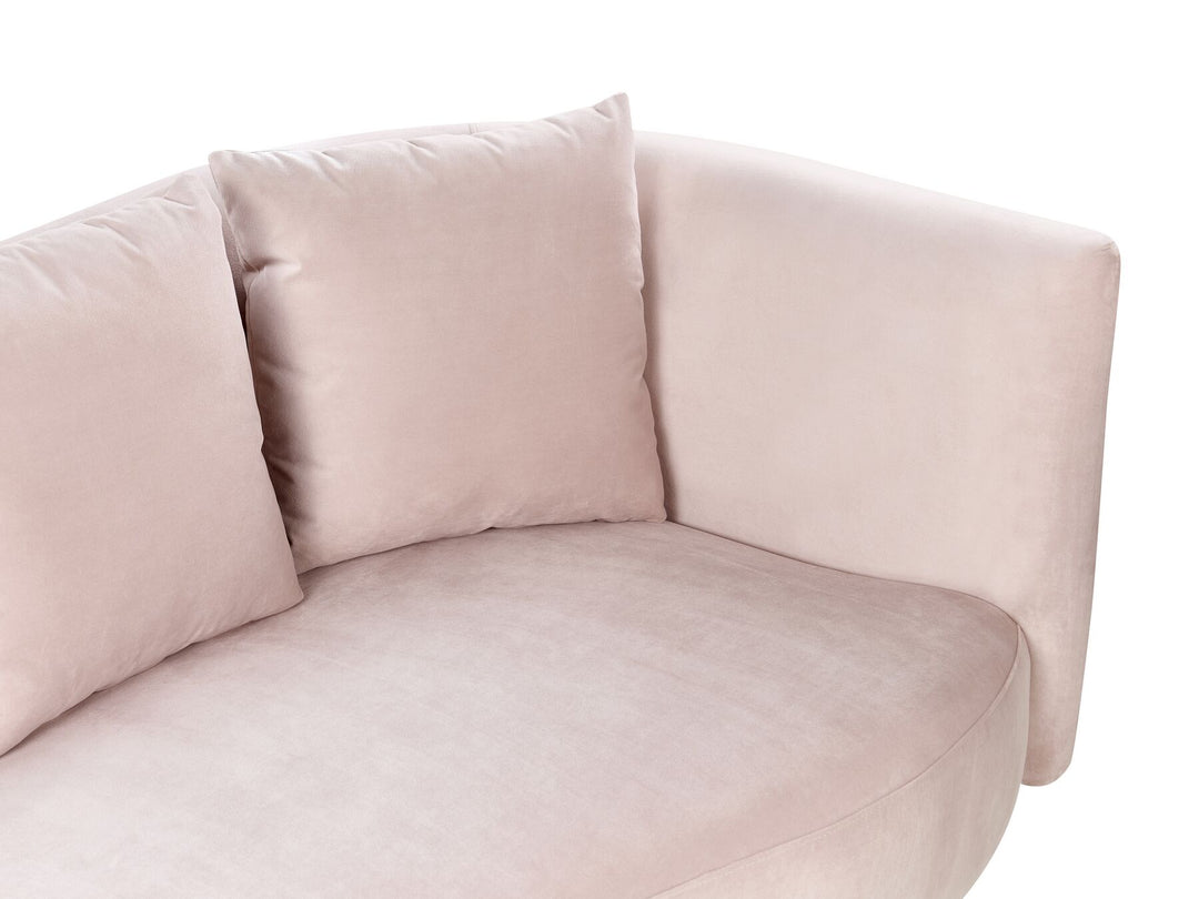 Chaumont Right Hand Velvet Chaise Lounge Pink