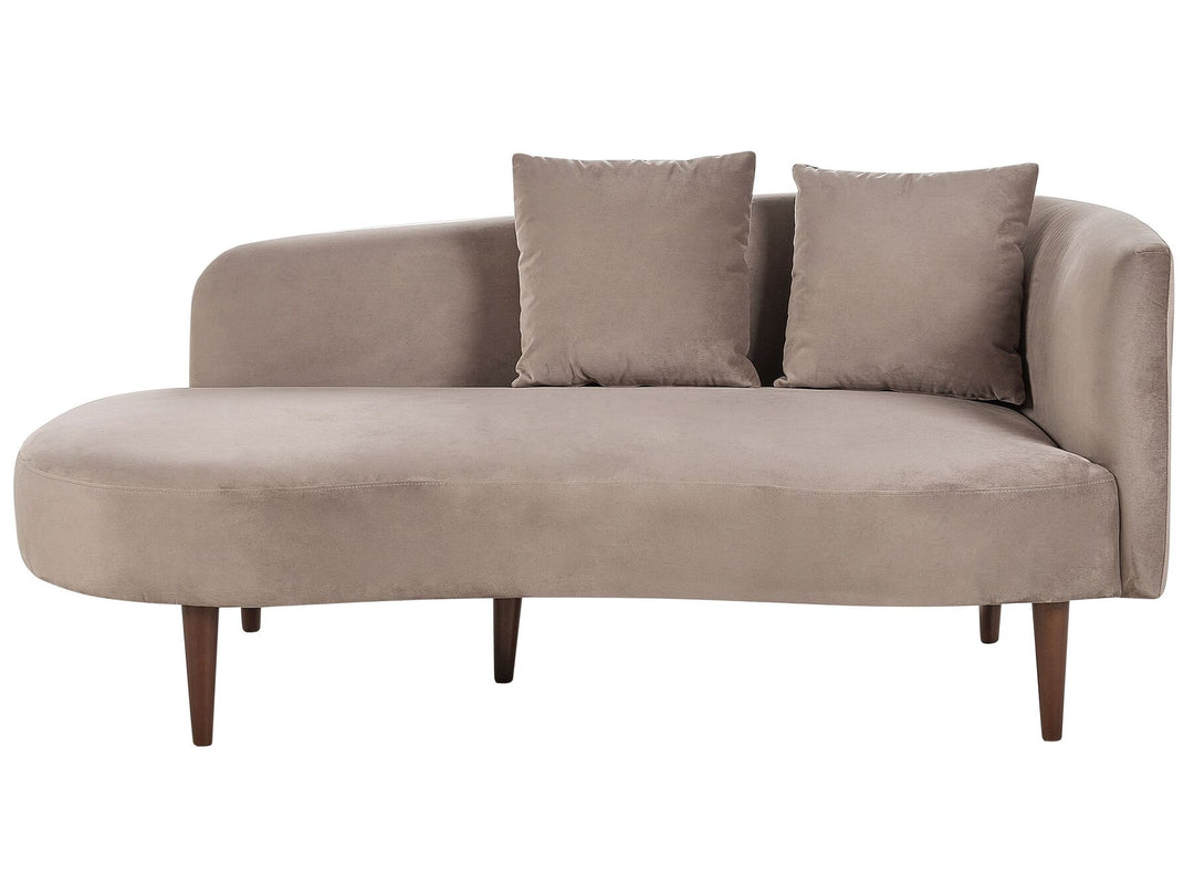 Chaumont Right Hand Velvet Chaise Lounge Taupe