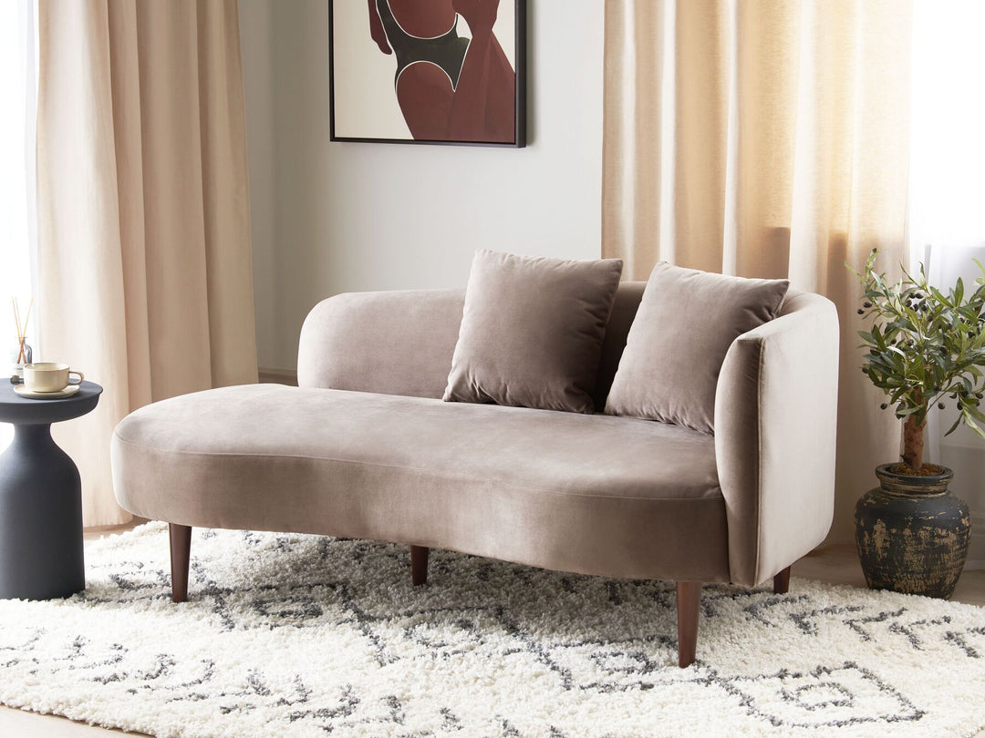 Chaumont Right Hand Velvet Chaise Lounge Taupe