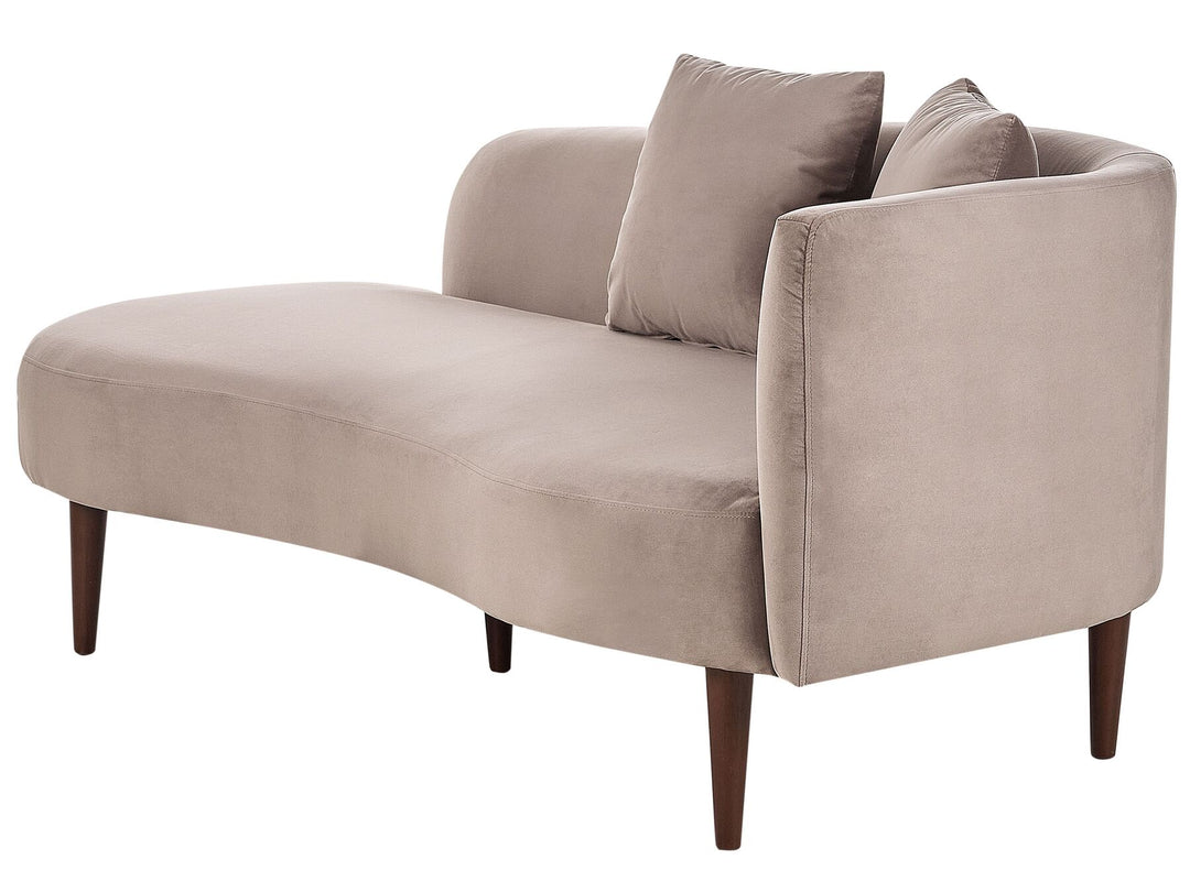 Chaumont Right Hand Velvet Chaise Lounge Taupe