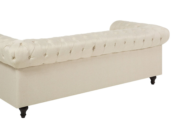 Chesterfield 3 Seater Fabric Sofa Beige