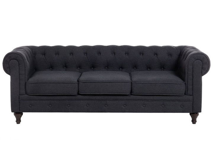 Chesterfield 3 Seater Fabric Sofa Graphite Grey