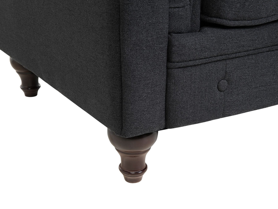 Chesterfield 3 Seater Fabric Sofa Graphite Grey