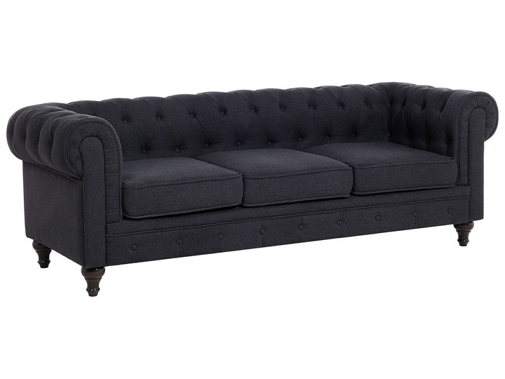 Chesterfield 3 Seater Fabric Sofa Graphite Grey