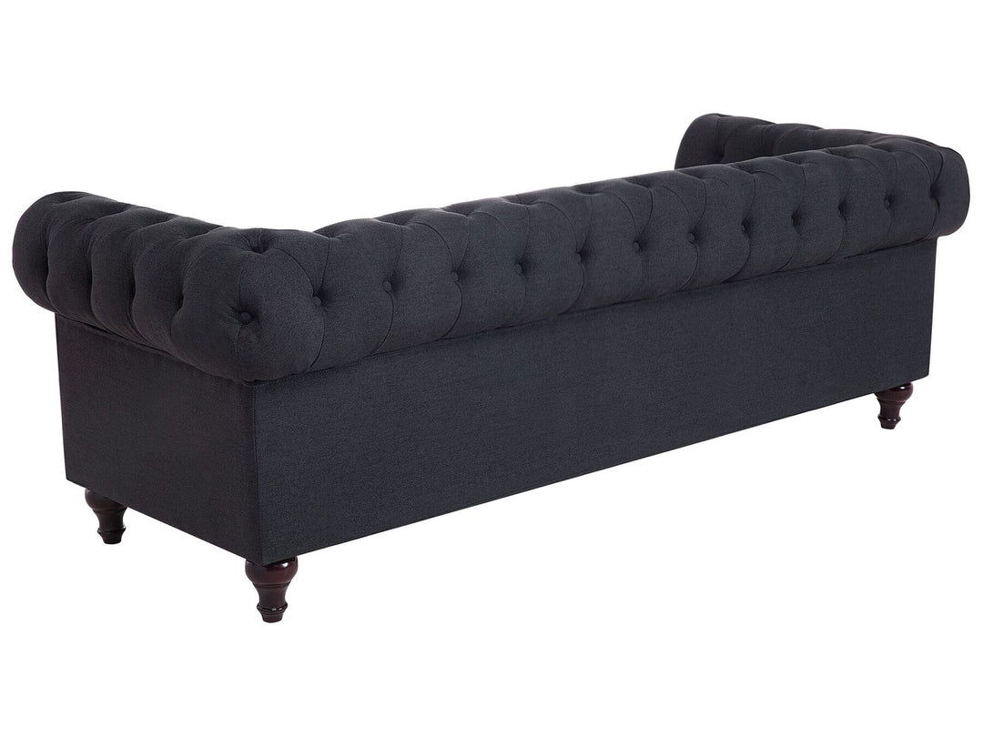 Chesterfield 3 Seater Fabric Sofa Graphite Grey