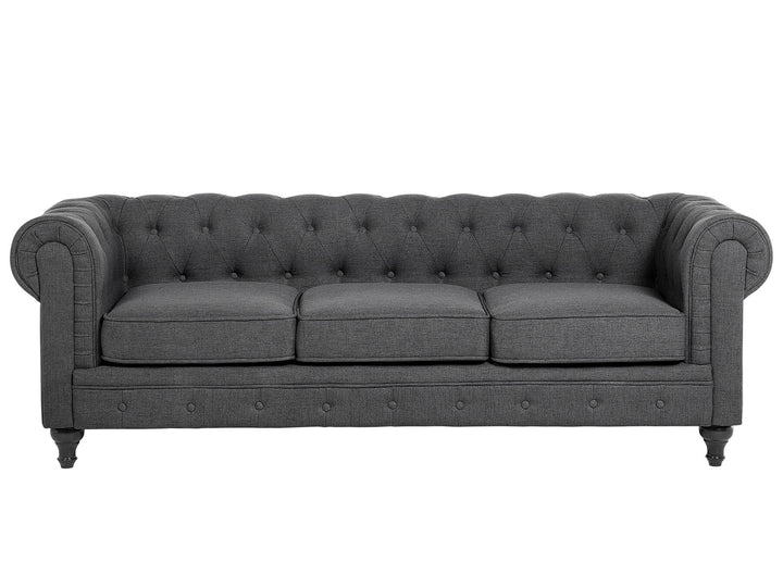 Chesterfield 3 Seater Fabric Sofa Grey