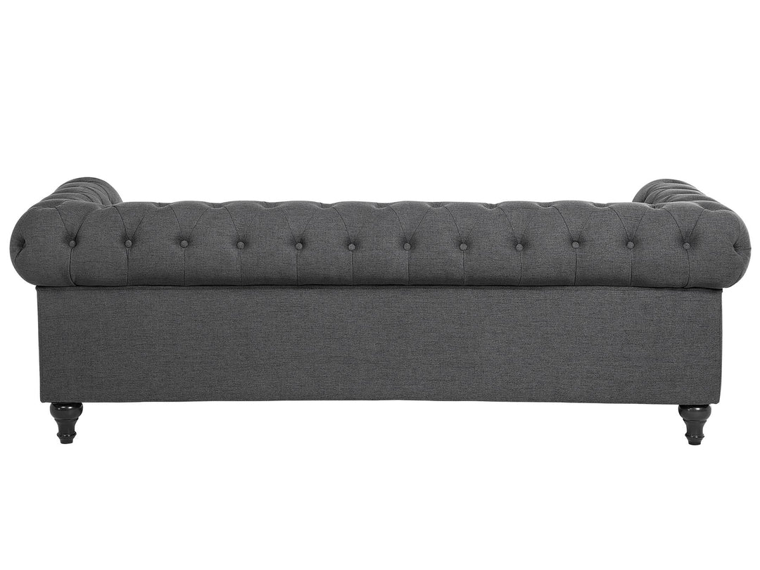 Chesterfield 3 Seater Fabric Sofa Grey