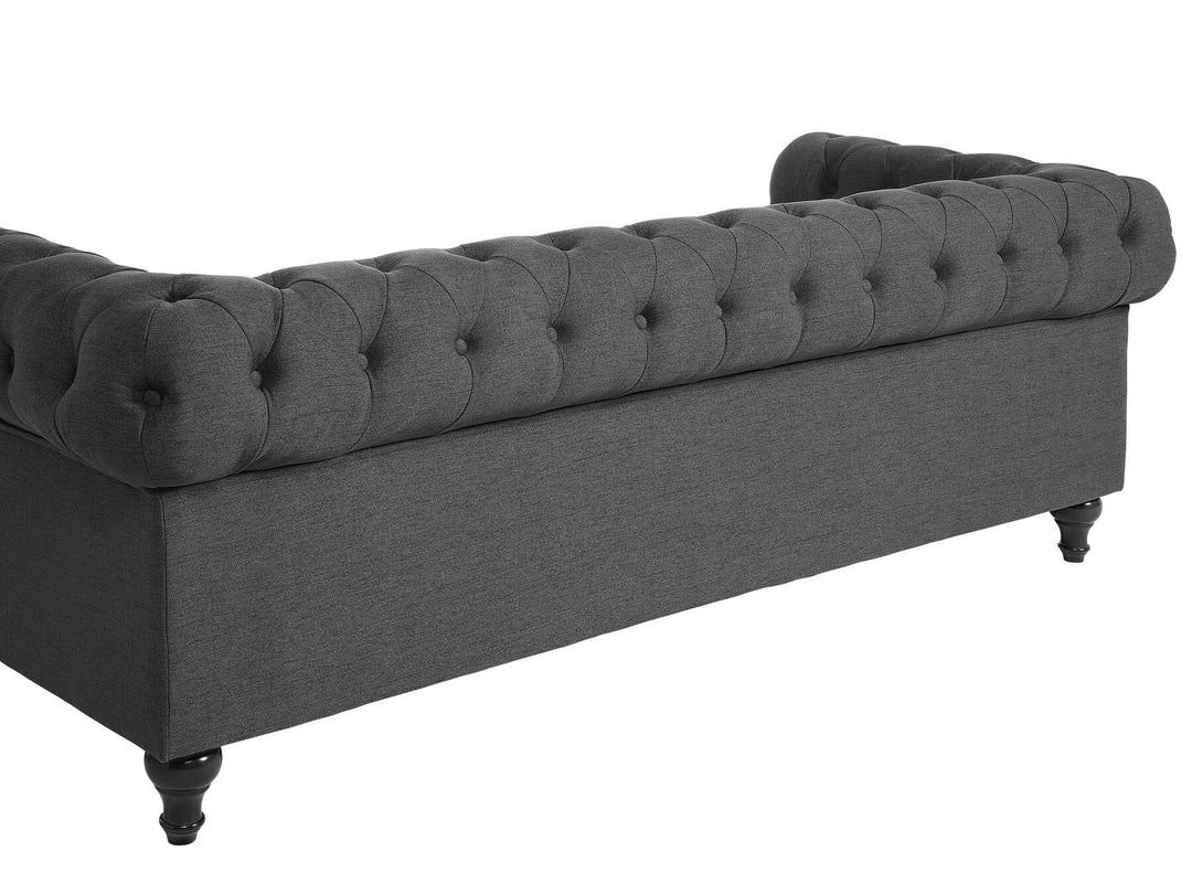 Chesterfield 3 Seater Fabric Sofa Grey