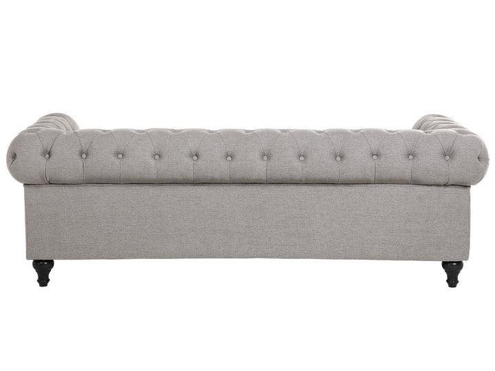 Chesterfield 3 Seater Fabric Sofa Light Grey