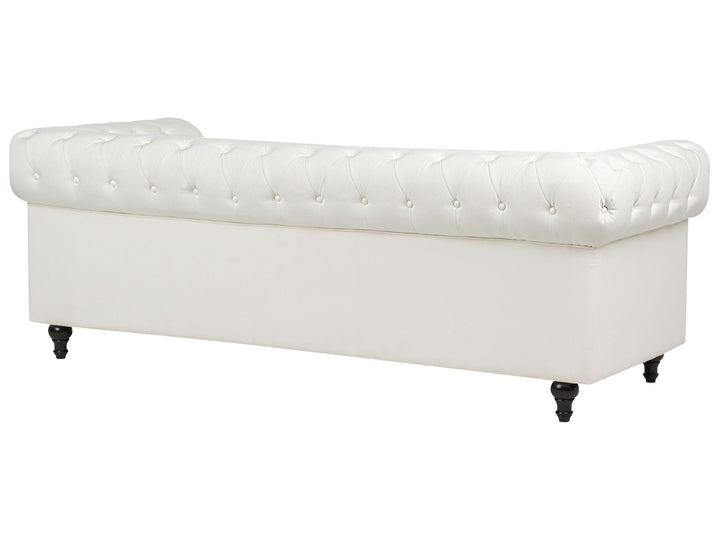 Chesterfield 3 Seater Fabric Sofa Off-White