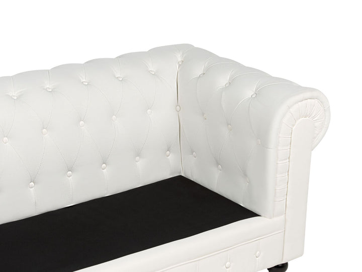 Chesterfield 3 Seater Fabric Sofa Off-White