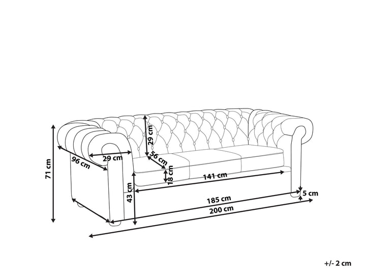 Chesterfield 3 Seater Fabric Sofa Patchwork Purple