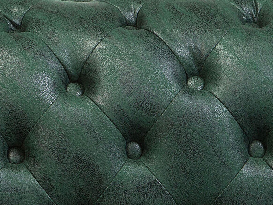 Chesterfield 3 Seater Sofa Faux Leather Green