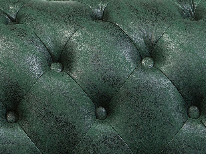 Chesterfield 3 Seater Sofa Faux Leather Green