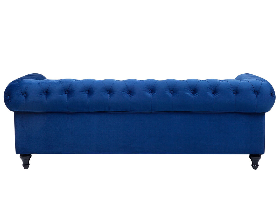 Chesterfield 3 Seater Velvet Fabric Sofa Navy Blue