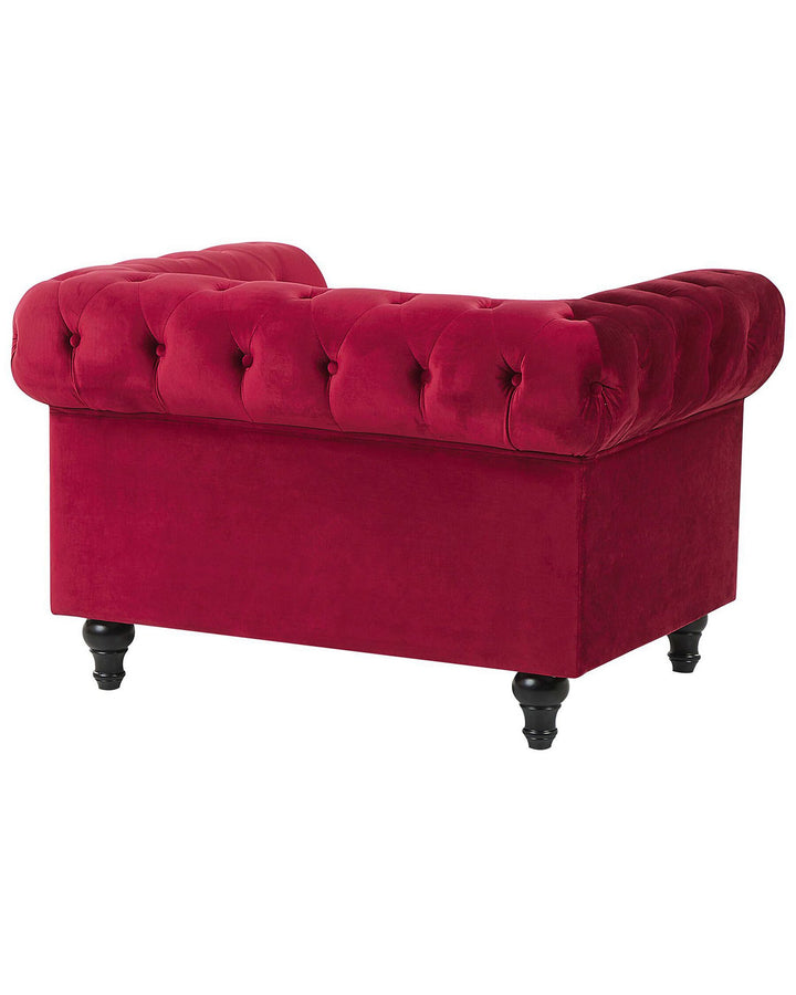 Chesterfield Armchair Velvet Dark Red