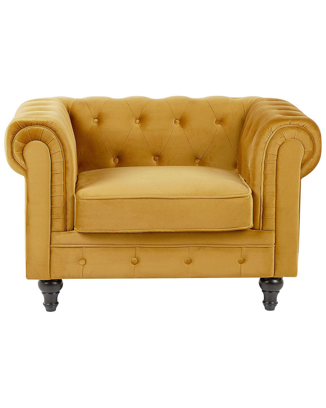 Chesterfield Armchair Velvet Mustard