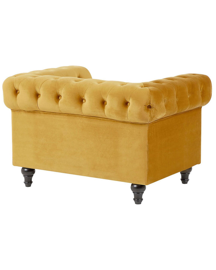 Chesterfield Armchair Velvet Mustard