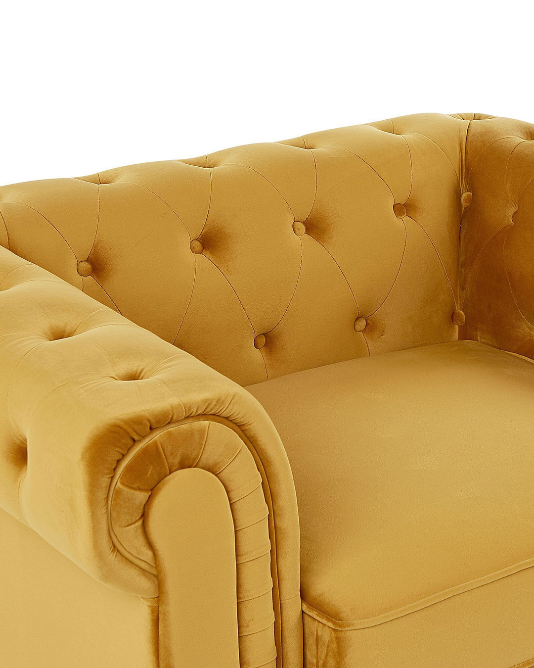 Chesterfield Armchair Velvet Mustard