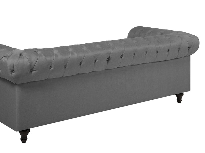 Chesterfield Big 3 Seater Fabric Sofa Grey