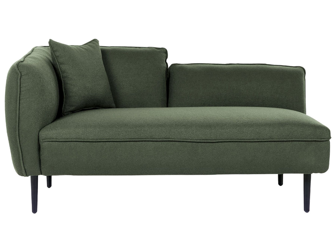 Chevannes Left Hand Boucle Chaise Lounge Dark Green