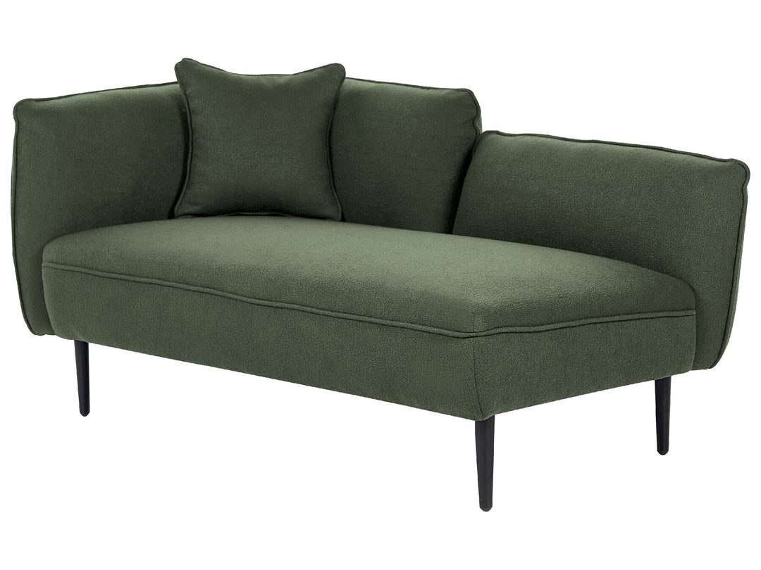 Chevannes Left Hand Boucle Chaise Lounge Dark Green