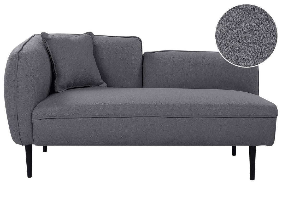 Chevannes Left Hand Boucle Chaise Lounge Dark Grey