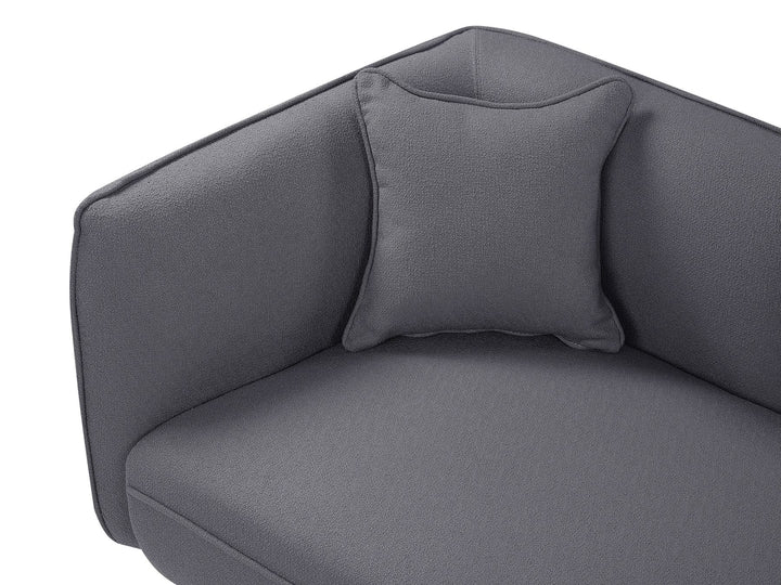 Chevannes Left Hand Boucle Chaise Lounge Dark Grey