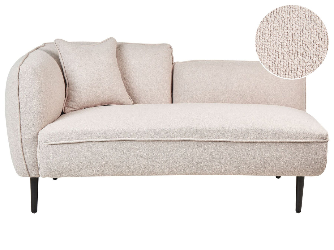 Chevannes Left Hand Boucle Chaise Lounge Light Beige