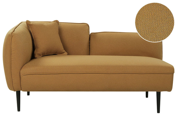 Chevannes Left Hand Boucle Chaise Lounge Mustard