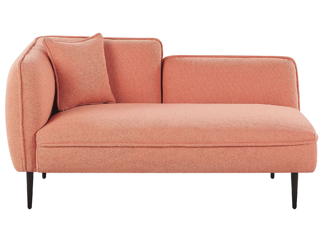 Chevannes Left Hand Boucle Chaise Lounge Peach Pink